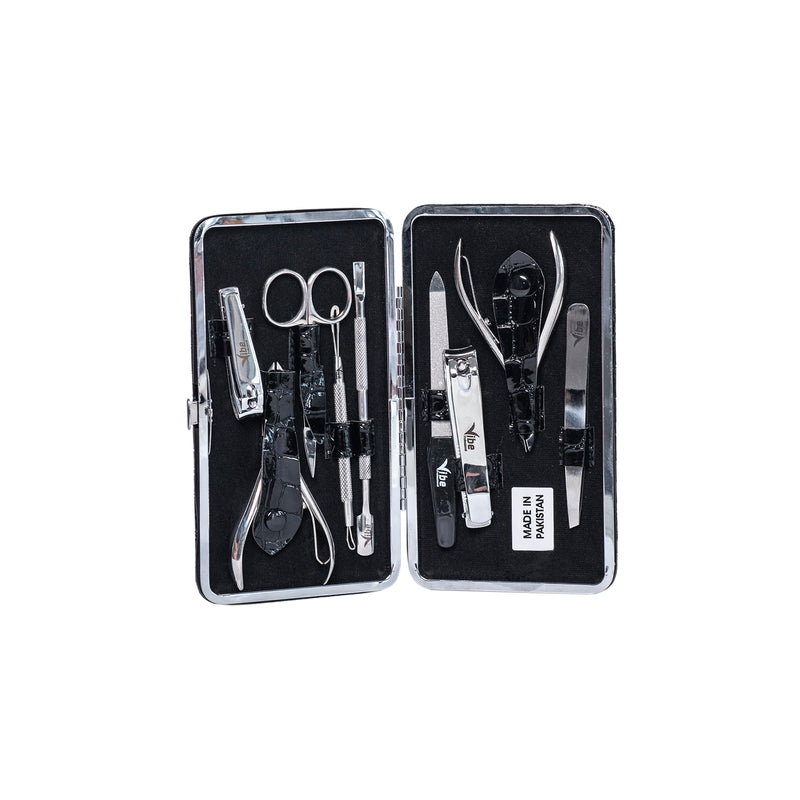 Vibe Professional Stainless Steel 9 Tools Manicure Pedicure Set